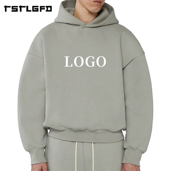 Custom 500 Gsm Heavyweight Streetwear Box Hoodies Men 100% Cotton French Terry Boxy Cropped Oversized Hoodie Manufacturers
