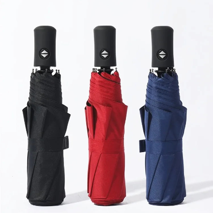 Automatic Umbrella Strong Portable Wind Resistant 3 Folding Umbrella Paraguas Mini Umbrella Custom with Logo UV Regenschirm
