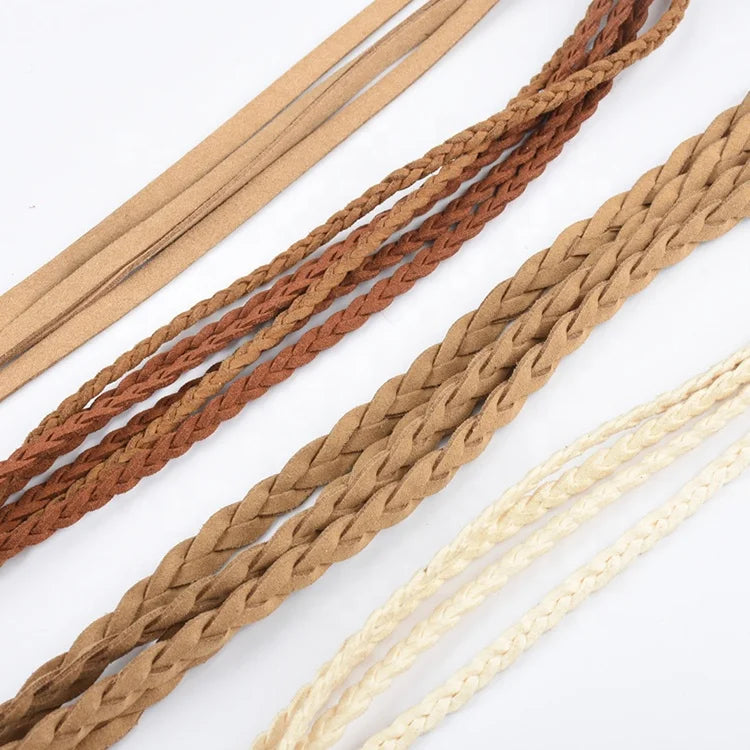Multipurpose Microfiber Faux Suede Leather Cord Apparel Rope Microfiber Suede Leather Eco-Friendly Braided Rope
