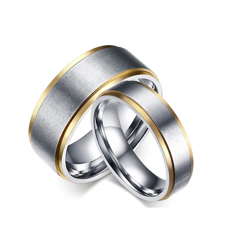 2023 Couple Jewelry Titanium Steel Simple Stainless Steel Room Gold Gold Wholesale Custom Couple Ring