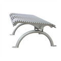 Cheap 3 Seater 6ft Outside Iron Bench Without Backrest Flat Park Long Bench Steel bar Public Garden Bench for Public Area