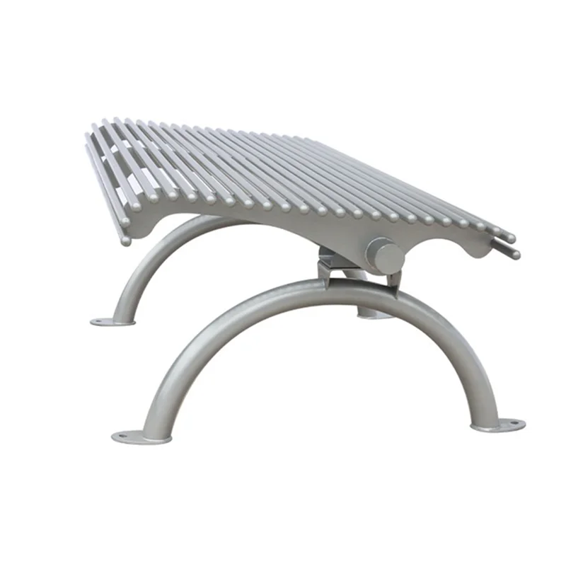 Cheap 3 Seater 6ft Outside Iron Bench Without Backrest Flat Park Long Bench Steel bar Public Garden Bench for Public Area