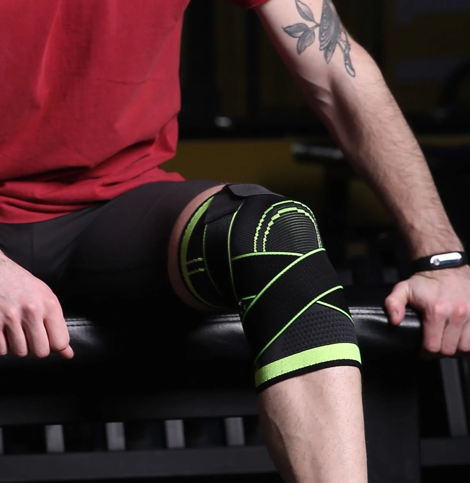 HX015 2024 New Design Weightlifting Knee Sleeve Flexible Compression Running Knee Pads Sports Protection