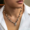 Trendy Boho Polymer Clay Wooden Coconut Shell Beaded Necklaces Men Personalized Punk Metal Shark Tooth Pendant Necklace 2024