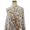 Latest Style African Pure White Floral Pattern Embroidered Bridal Lace With Beaded for Wedding Party HY1603