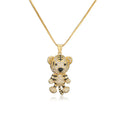 Luxury Fashion Mens Real Plating Gold Filled Necklace Cartoon Tiger Pendants for Jewelry Making
