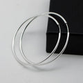 S925 Sterling Silver Needle Allergy Resistant Hollow Tube Hoop Earrings Simple Smooth Large Circle Jewelry for Women MegaBDM