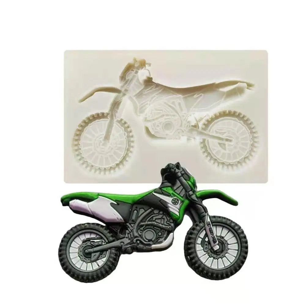 D-0292 Off Road Motorcycle Modeling Font Silicone Mold Motorcycle Cake Decoration DIY Baking Tools