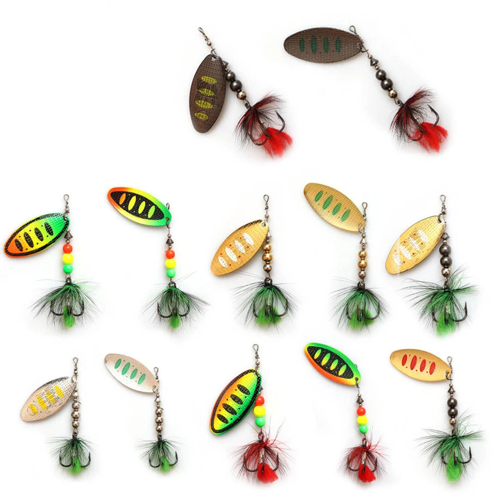 W.P.E Spinner Lure 8.8g/13g/20.5g Metal Spoon Fishing Lure Hard Bait Feather Carp Fishing Bait Fishing Tackle Pike Wobblers