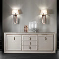 Modern Luxury Style Leather and Marble Sideboard Living Room Furniture Solid Wood Sideboard Cabinets Whit 2 Doors and 3 Drawers