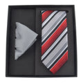 Men's Polyester Three-Neck Ties and Pocket Squares Set with Assorted Designs and Colors Fashionable Combination in Box