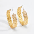 European Geometric Design Gold Plated Alloy Hoop Earrings Fashionable C Shaped Drop Hot Sale with Personality