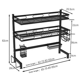 Factory Wholesale Dish Rack Drainer Drying Rack Kitchen 2 Tier Dish Drying Rack Over Sink