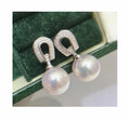 E943 10-11mm DIY Natural  Freshwater Pearl Charm Earrings Mounting Accessory 925 Sterling Silver Gold Plated  Jewelry for Women