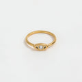 High End 18K PVD Gold Plated Dainty Zircon Stone Eye Stainless Steel Ring for Women
