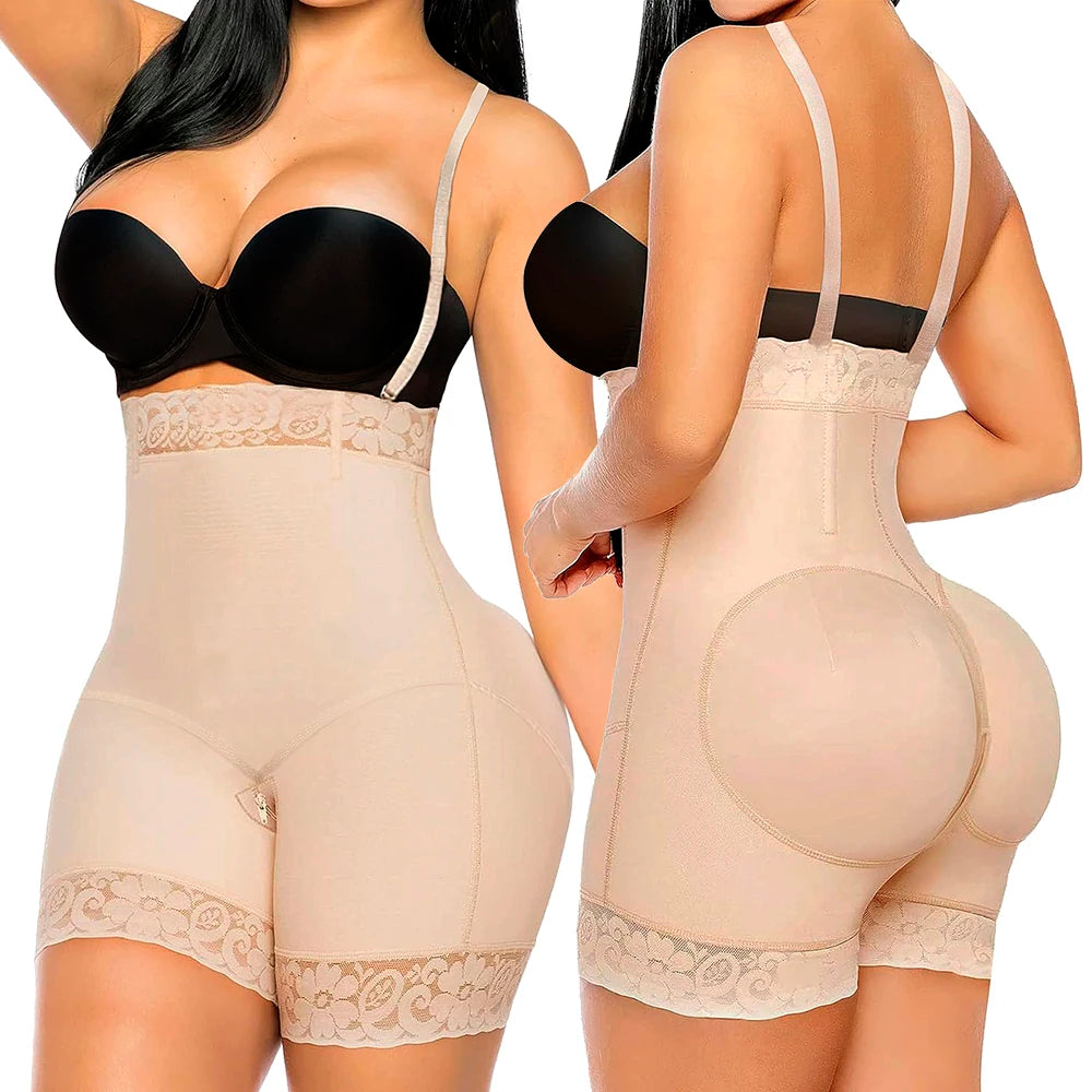 Seamless Zipper Open Crotch High Waist Flat Tummy Control Butt Lifter Shapewear Shorts BBL Pour Femmes  Body Shaper Panty