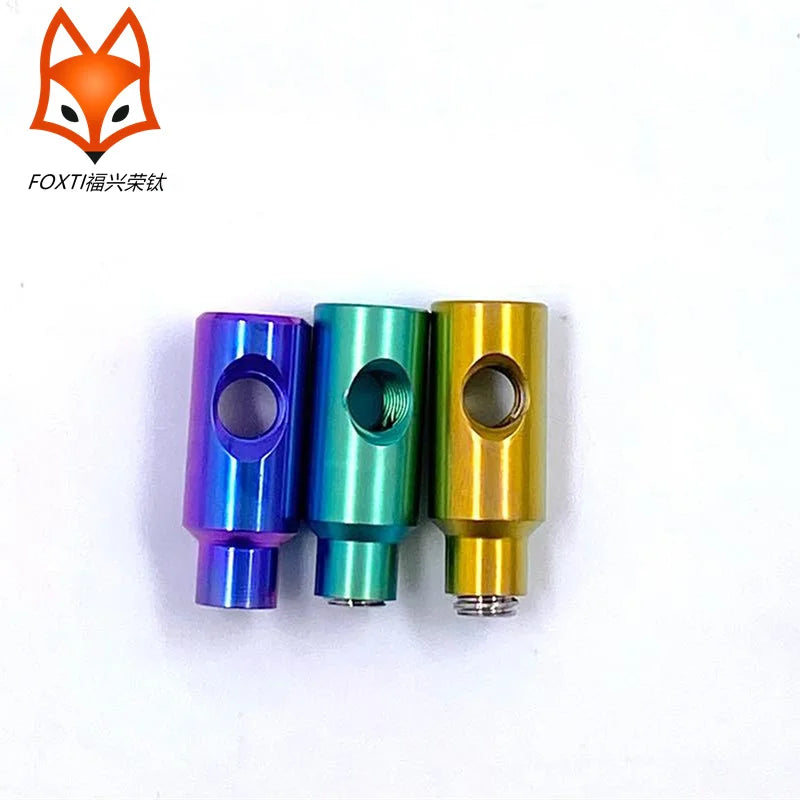 FOXTI TK001 GR5 Gold Green Purple Motorcycle Push Rod Billet Lever Pivot Brake Radial Master Cylinder Polished Anodized Titanium
