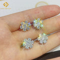 Hot Sale Fashion Luxury Silver Jewelry Screw Back Gold Plated 925 Sterling Silver VVS Moissanite Diamond Stud Earrings with GRA