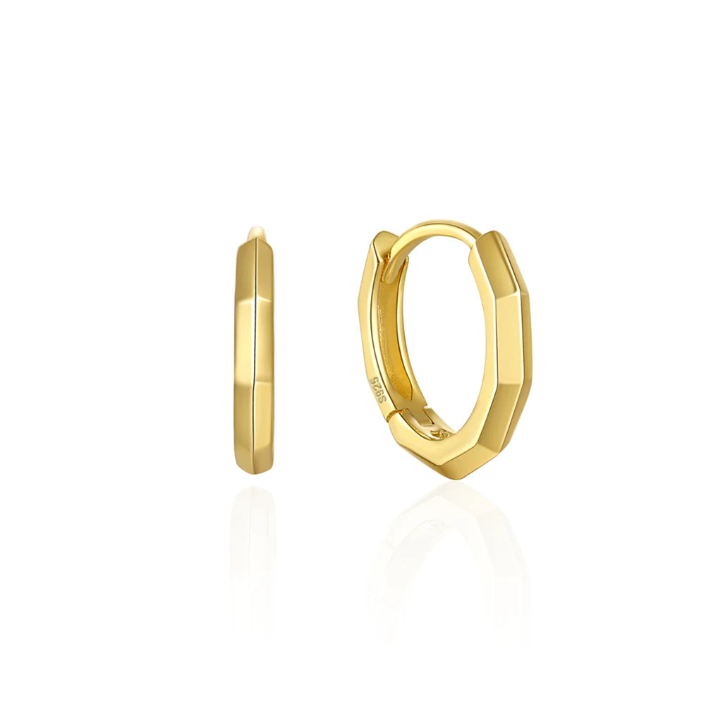APE91 RINNTIN 14K Gold Plated 925 Sterling Silver Post Ultra Thick Huggie Earring Women's Mini Hoop Earrings