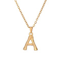 Friendship Jewelry Stainless Steel Bamboo 26 Letter Initial Necklace Pendant in Gold