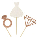 Bachelorette Hen Party Bridal Shower 12pcs Bride Be Glitter Paper Heart Shape Modern Style Customized Size Cake Decorations