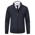 RNSHANGER New Man Knit Sweater Jacket Cardigan Men's Clothes Fashion Stand Collar Zipper Warm Korean Coat for Men
