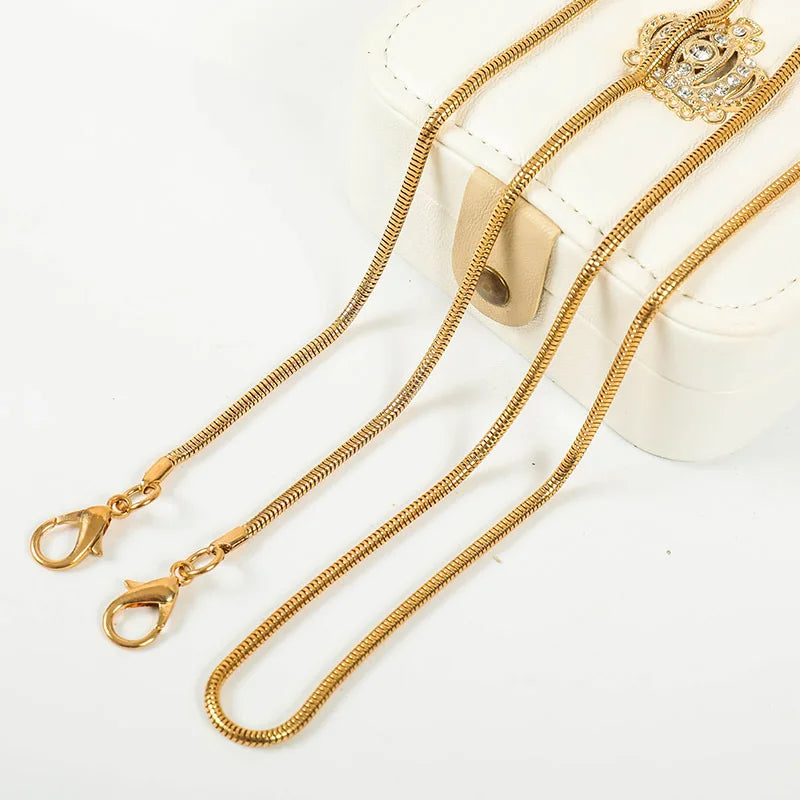 Olivia Not Fade 1.5mm Stainless Steel Women and Man Necklace Chains 18k Gold Plated Round Snake Chain Jewelry