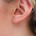 Aretes De Aro Simple Turquoise 14K Gold Plated Jewelry 925 Sterling Silver Small Piercing Hoop Earrings for Women
