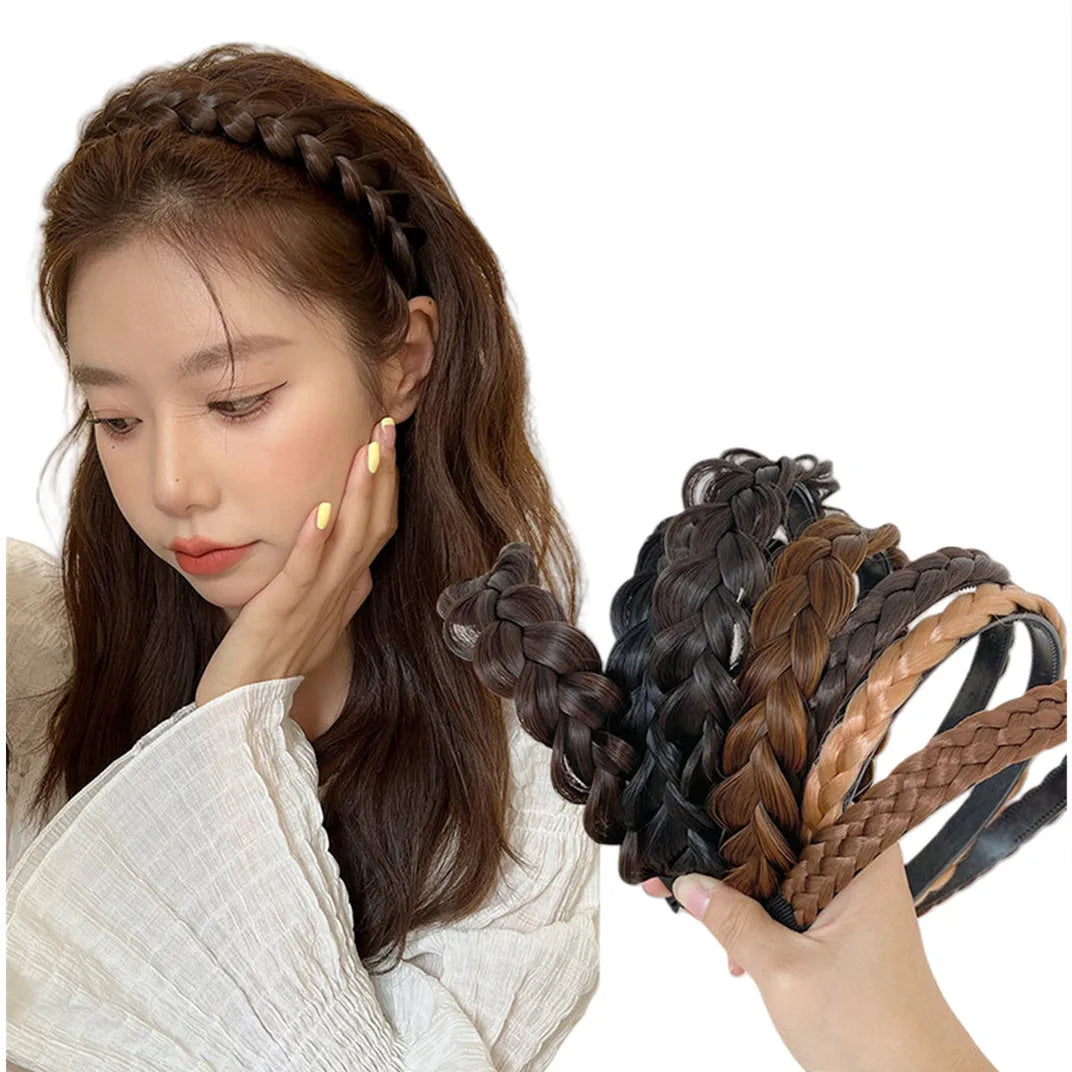 2023 New Anti slip Fashion Braid Headband Fried Dough Twist Braid Hairband Women Facial Wash and Makeup Headband