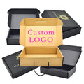 Custom Logo Black Corrugated Carton Box Mailer Shipping Box Apparel Packaging for Dress Cloth Underwear Shirt Mailer Gift Box