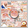 50PCS Factory Wholesale Waterproof Creative Personality Bohemian Inspirational English Stickers for Water Cups & Cameras