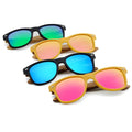 Funky Style Child-Safe Wooden Temple Sunglasses - UV400 Block UV Rays Custom Engraving for Camping