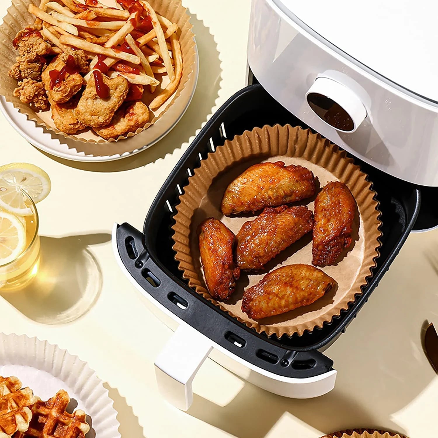 Wholesale NEITAL Square High Temperature Resistant Grease Proof Disposable Food Paper Air Fryer Liners Custom Size Color Options