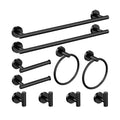 Wholesale 10-Piece Sets 304 Stainless Steel Bathroom Accessories Black Towel Bars Hooks for Clothing Includes Hat Storage Hotels