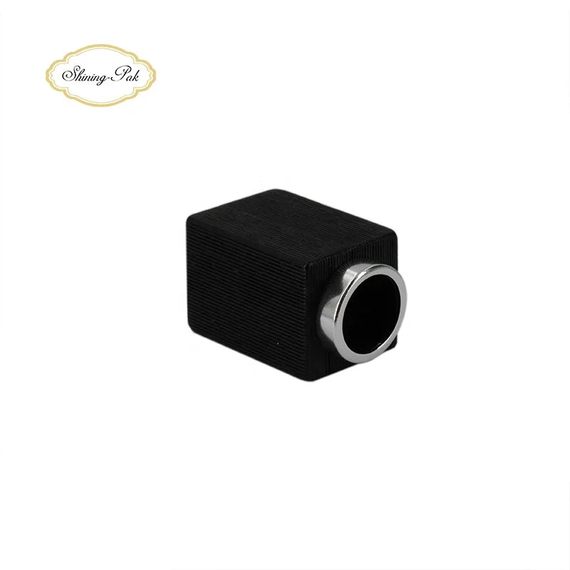 Luxury Black Silver Rectangle Wood Perfume Cap Perfume Bottle Cap Lids Closures