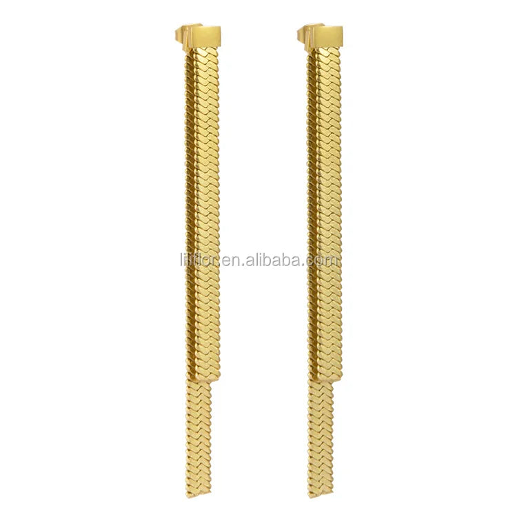 2020 High Quality 18K Gold Plated Stainless Steel Watchband Drop Earrings Fashionable Jewelry E201156