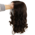 Mongulia Hair Super Soft Hair Kosher Wig with Lace in Front Dark Color