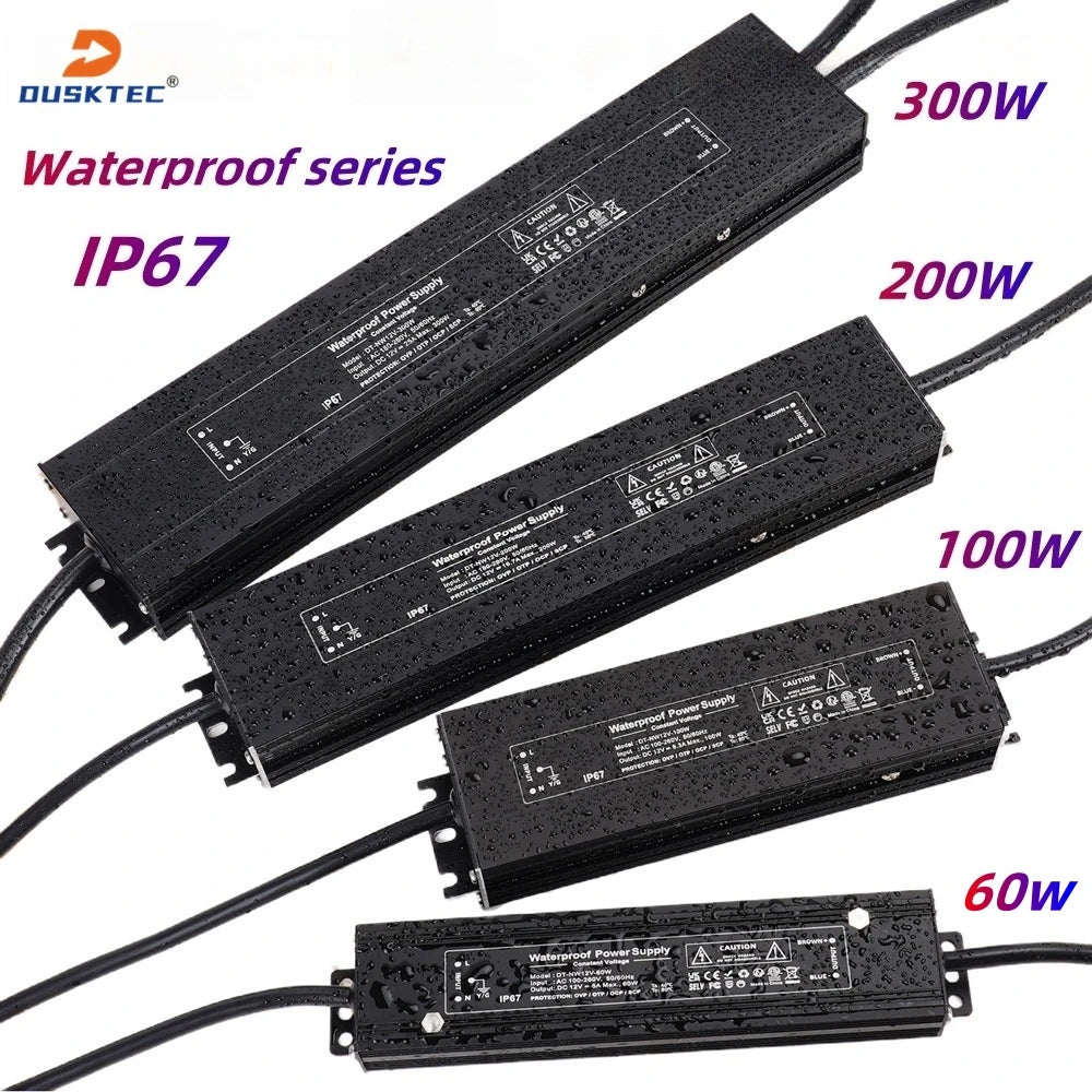12V 200W Quiet Overload protection LED Driver Input/Output Isolation Protection Waterproof 24V LED Power Supply for Strip Light