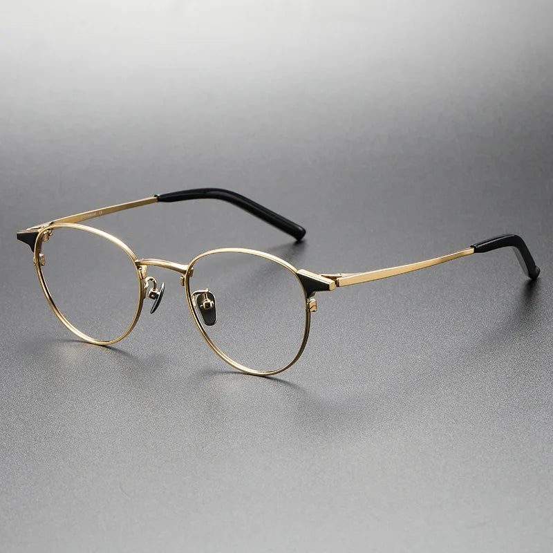 Shenzhen Optical Frame Eyeglass Frame Pure Titanium Optical Frame 999.9 Vintage Men's Anti Blue Light Flat Glasses Wholesale