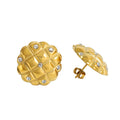 2022 Luxury Women Jewelry Vintage Charming Pearl Diamond Round Hoop Earrings Gold Plated Stud Earrings