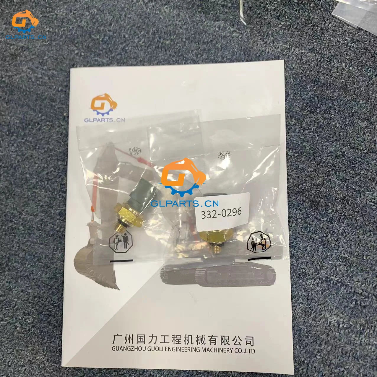 Glparts Parts for Excavator E349E E336F E336E Pressure Sensor 3320296 332-0296
