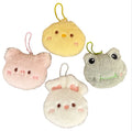 Cartoon Soft Animal Keychain Cute Plush Chicken Toy Keyring for Women Rabbit Frog Pig Doll Backpack Pendant Ornaments Girls Gift
