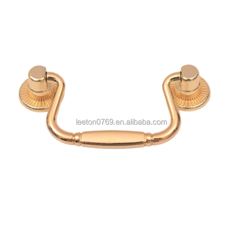 Stock Supply Box Accessories 80 X 31 mm Good Quality Shiny Gold Metal Handle for Jewelry Boxes