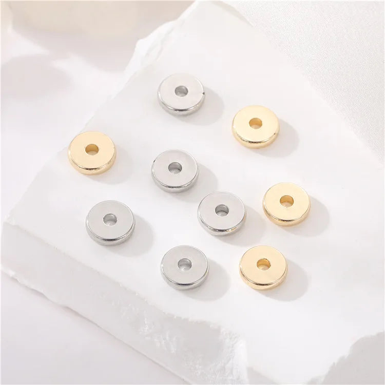 Factory Wholesale Irregular Interval Bead 14K Gold Plated Bracelet Necklace Spacer Beads for Diy Jewelry Making Findings