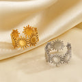 Wholesale Hypoallergenic Women Stainless Steel Opening Sun Rings Tarnish Free