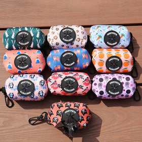 Custom Neoprene Portable Pet Accessories Waste Bag Dispenser Carrier Cute Dog Poop Bag Holder