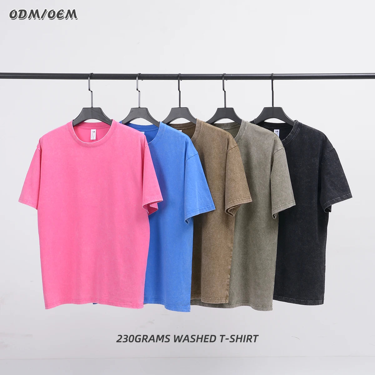 Wholesale 230G Men Acid Wash T Shirt Streetwear Hip Hop Stone 100% Cotton t Shirts With logo Customize Oversized Vintage T-shirt