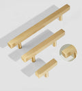 Furniture Hardware Square Golden Modern Decorative Brass Door Handle Knob for Kitchen Cabinet