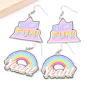 Cute Retro Cartoon Style Pendant Earrings Creative Acrylic Game Console Rubik's Cube Accessory Pendant Earrings