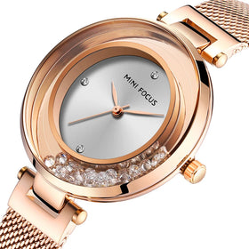 Elegant Women Watches Luxury Ultra Thin Quartz Mesh Strap Waterproof Japanese Quartz Watch for Girl